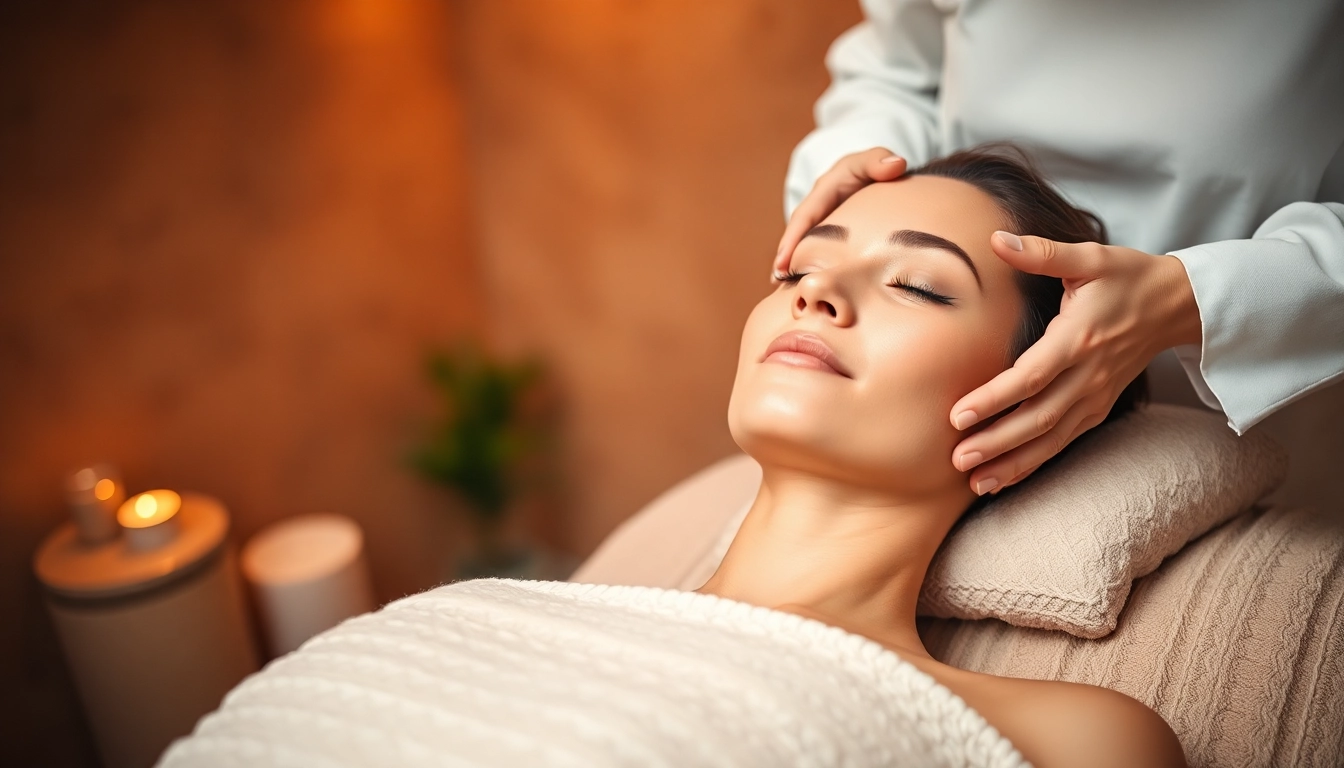 Woman undergoing skin tightening treatment in a calming spa environment.