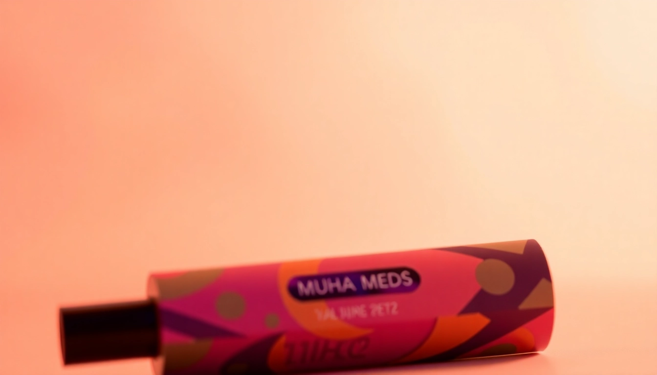 Showcasing a Muha Meds 2g THC vape pen highlighting its intricate design and vibrant colors.