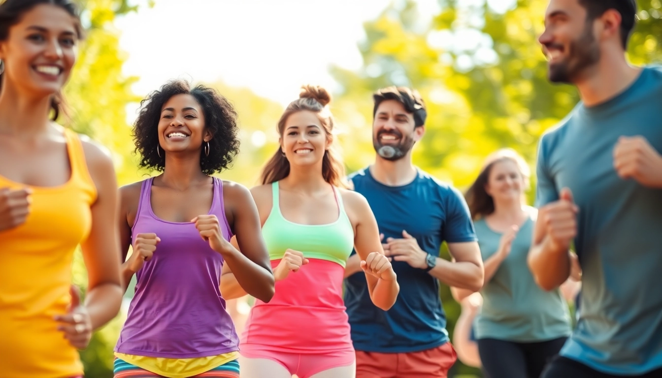 People enjoying outdoor exercise for Weight Loss, showcasing diversity and motivation under a sunny sky.