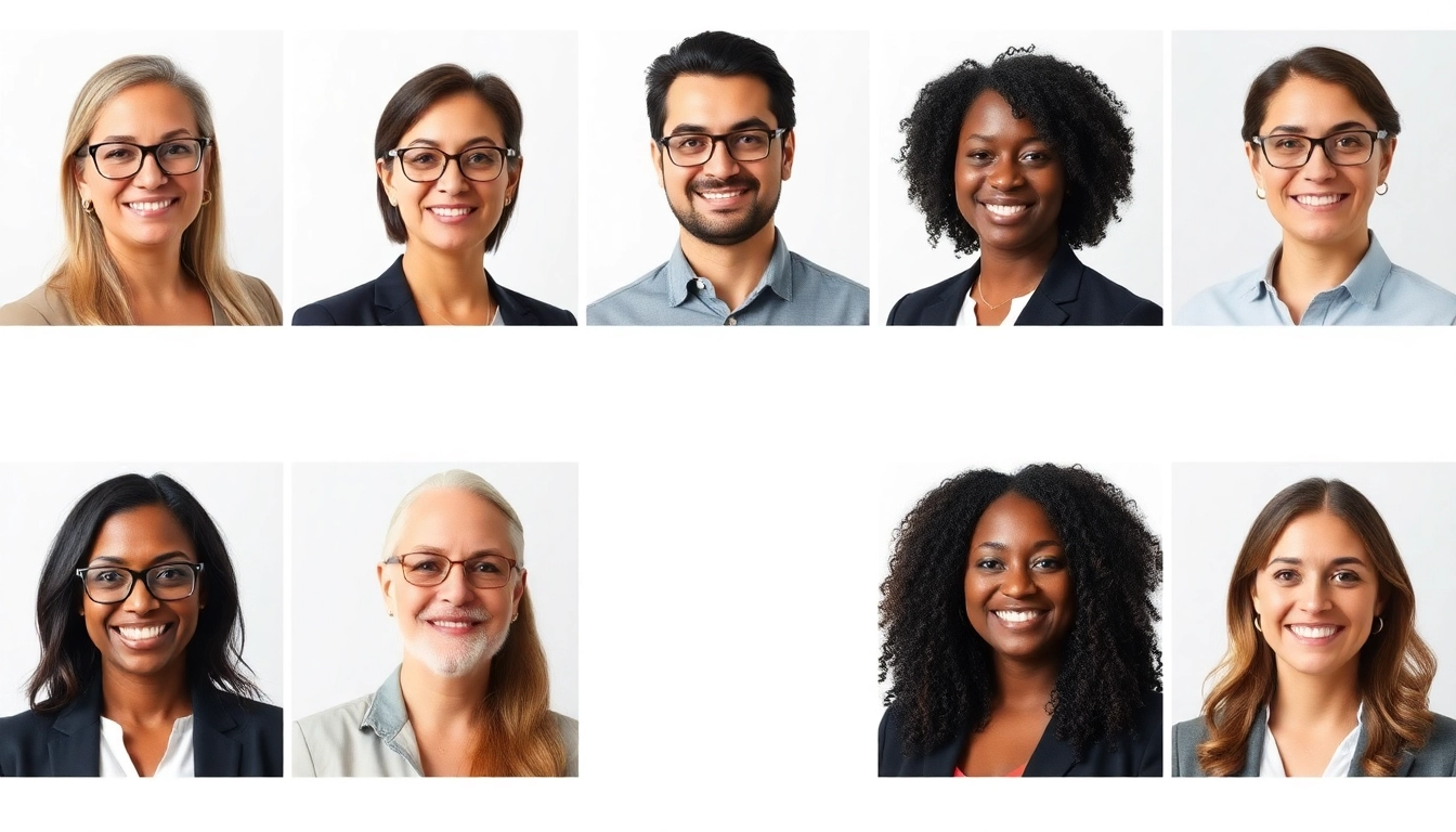 Capture corporate headshots showcasing diverse professionals exuding confidence and approachability.