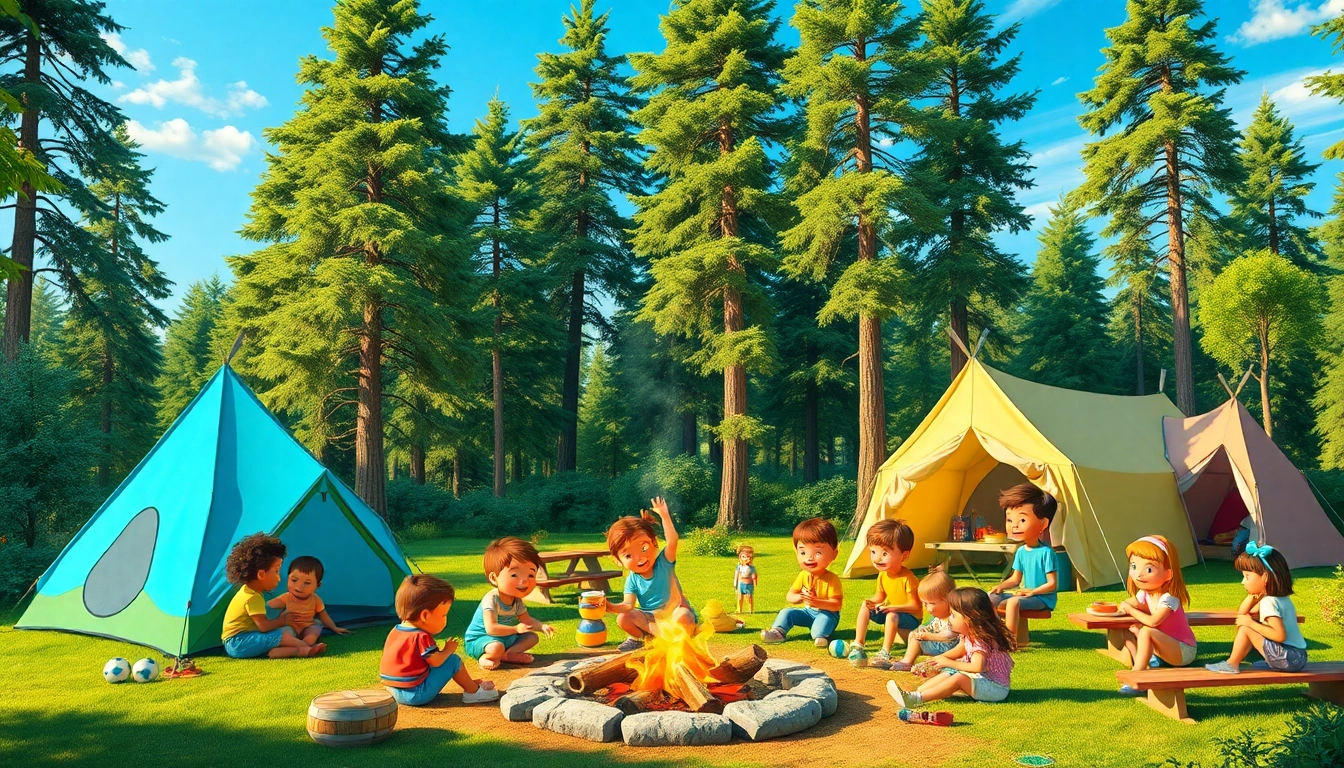 Engaging activities at holiday camps with children participating and enjoying the outdoor setting.