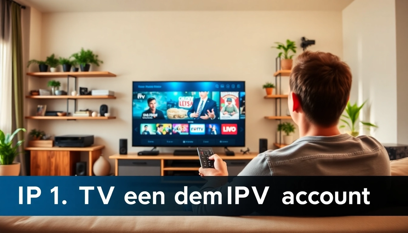 Accessing an IPTV demo account through a modern living room setup.