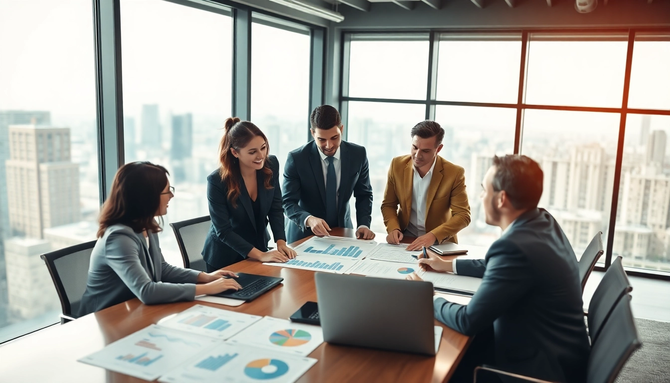 Analyze competitor analysis strategies with professionals collaborating in a bright meeting.
