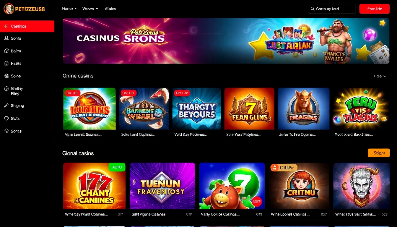 Experience the excitement of petirzeus88's online games with a vibrant digital casino display
