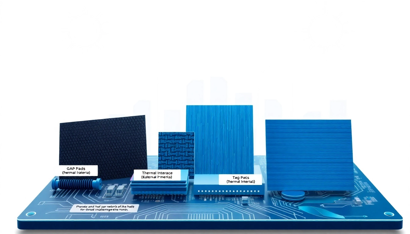 Highlighting thermal management materials on an electronic circuit board.
