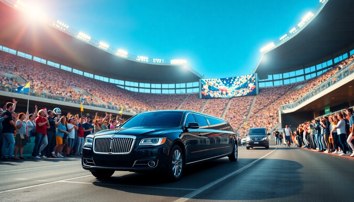 Event transport providers facilitating luxury transportation for a sporting event