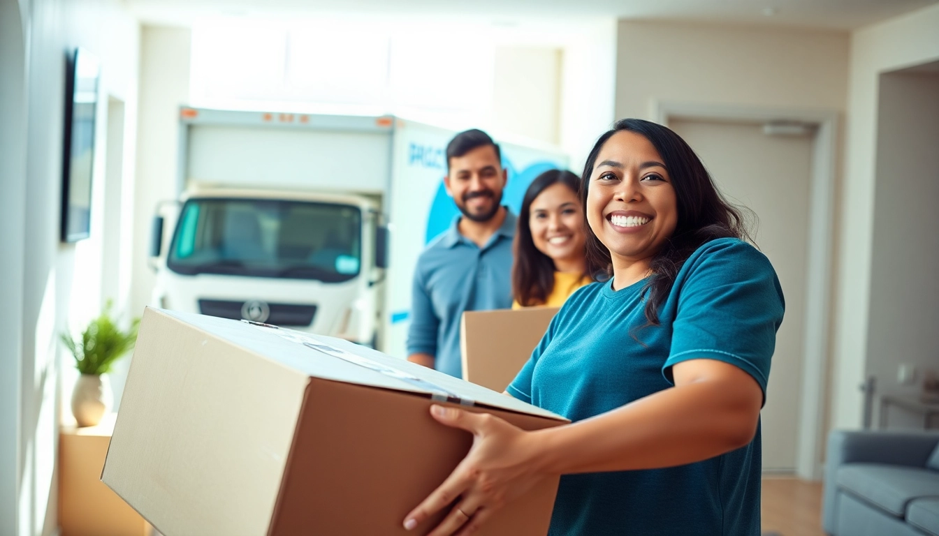 Bronx movers helping a family during a local move with bright, friendly atmosphere.