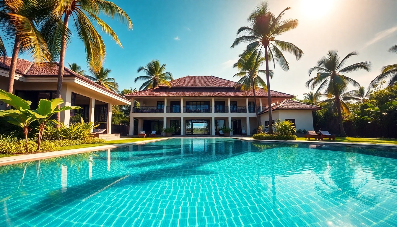 Luxurious villa showcased by phuket real estate agency with a stunning outdoor pool