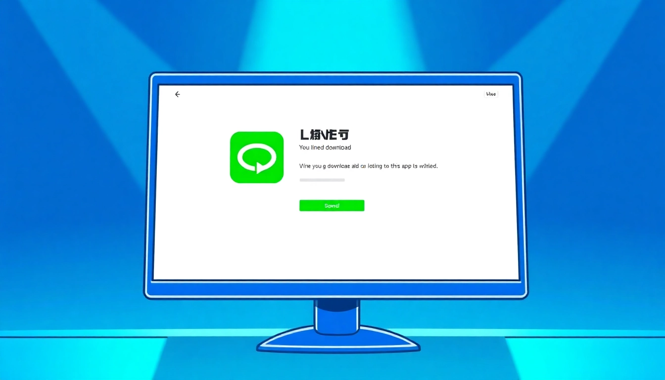 Download the 電腦版line下載 application on a computer screen with engaging interface.