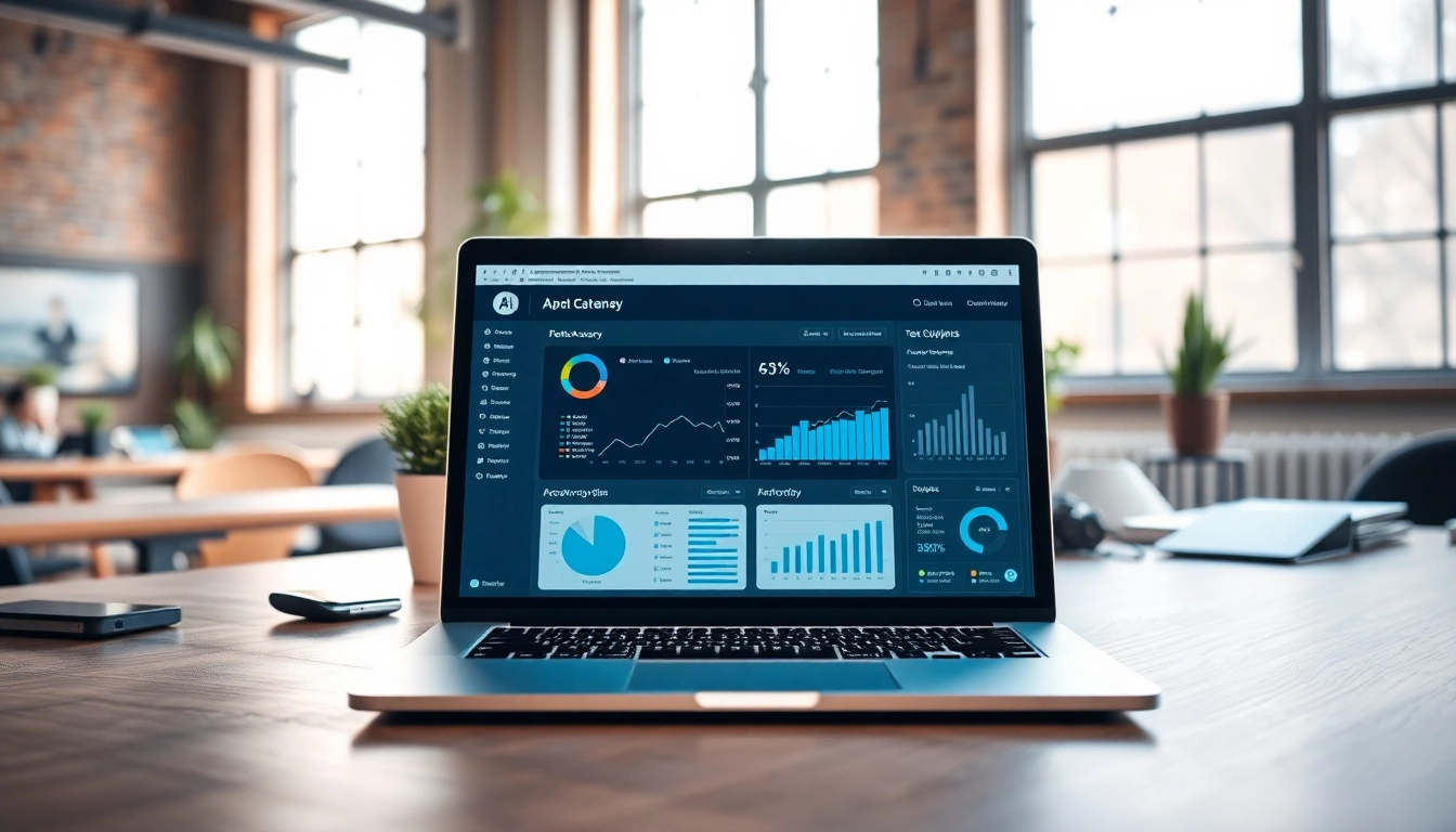 Analyze text with an advanced ai checker interface displayed on a modern laptop.