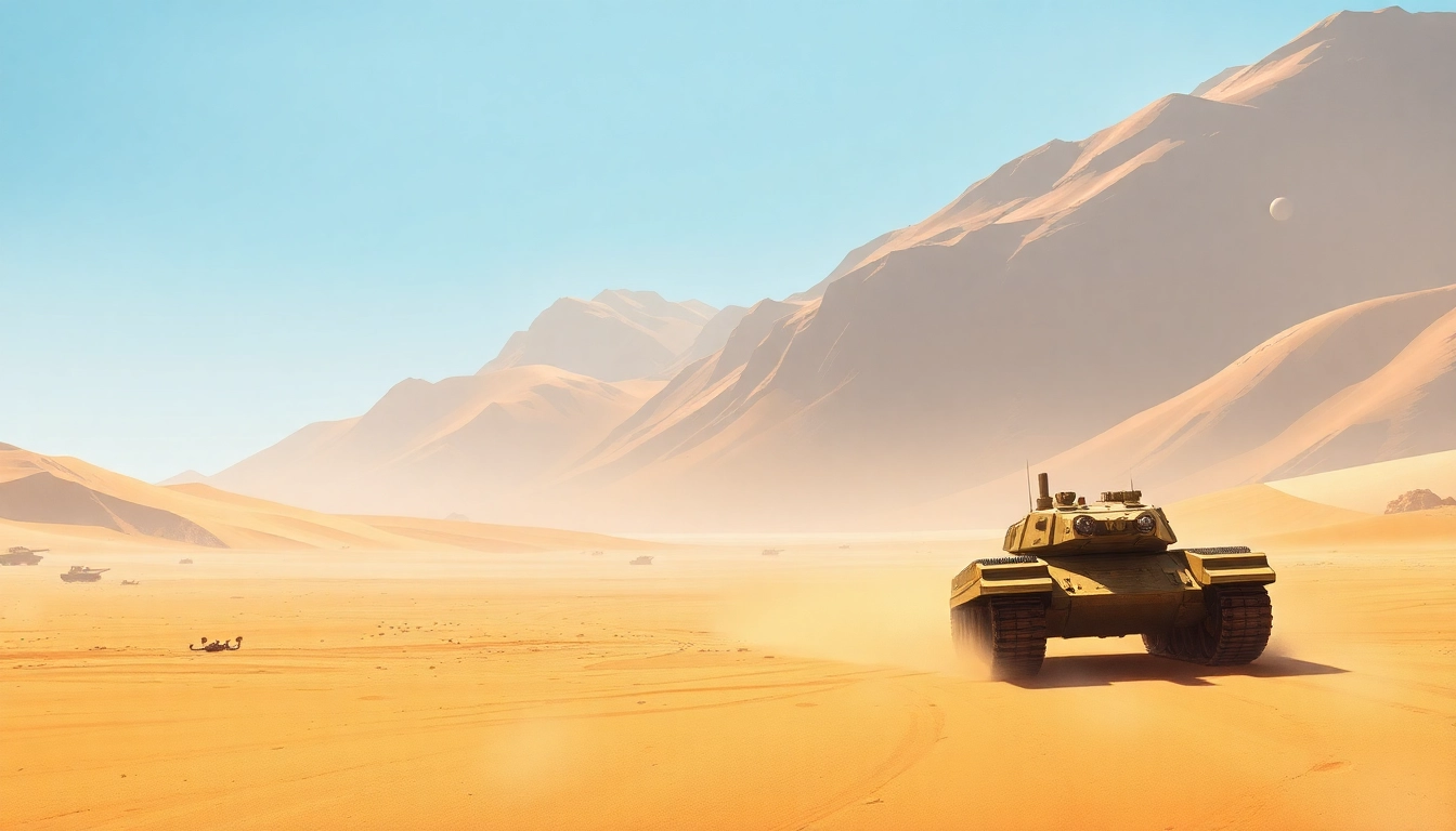 Dune 2 game tank navigating the desert battlefield of Arrakis, showcasing tactical gameplay.