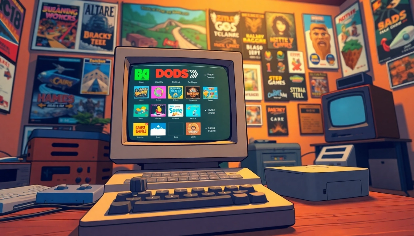 Play ever-popular dos games online on a vintage computer with nostalgic elements.