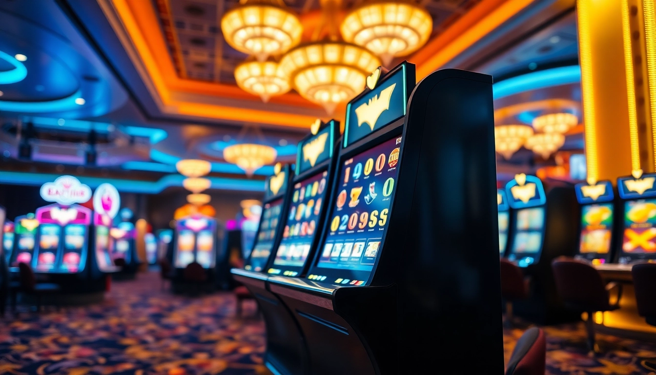 Casino slot machine with glowing features showcasing judi slot online batman138 excitement.
