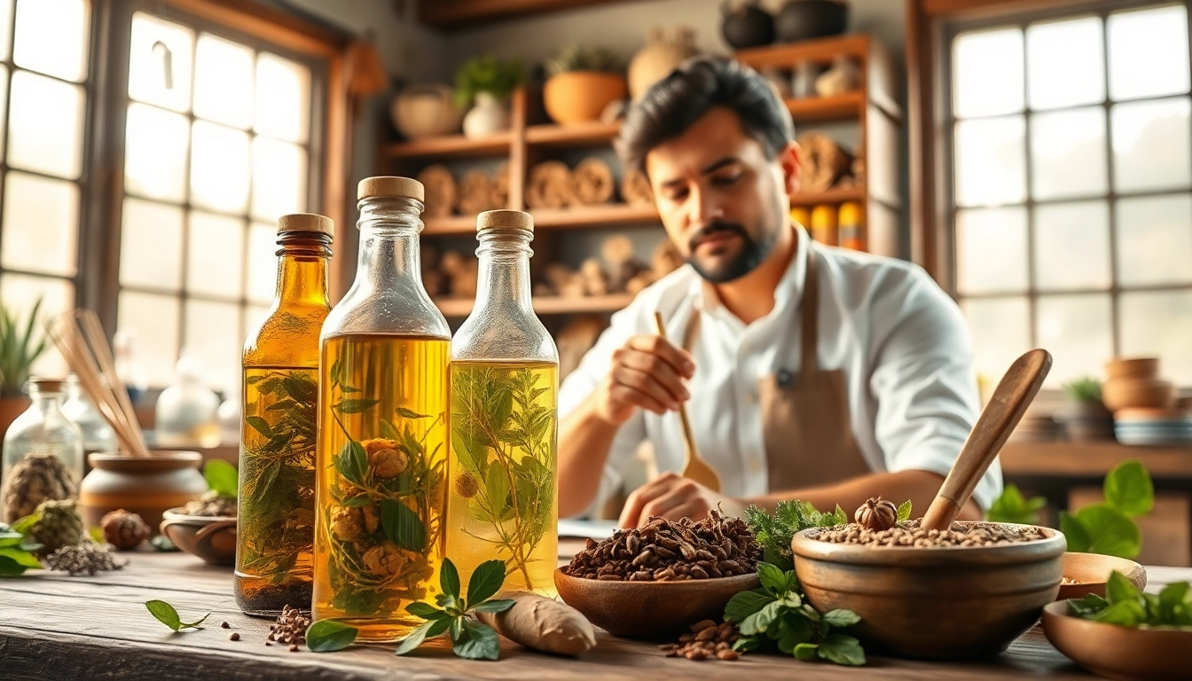 Showcasing the healing qualities of Saraswatarishta uses in Hindi with herbalist preparing the mixture.