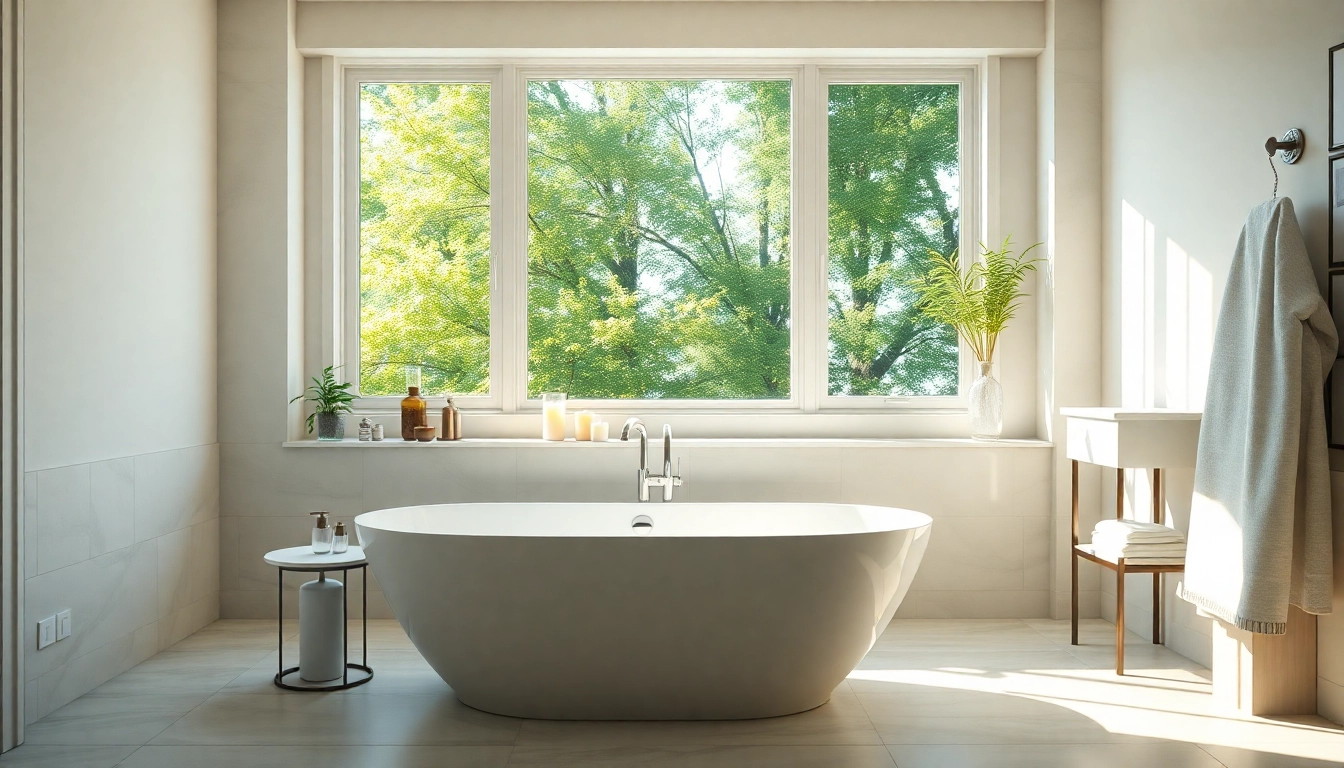 Bathroom renovation Nashville featuring a modern bathtub and elegant fixtures in a bright setting.