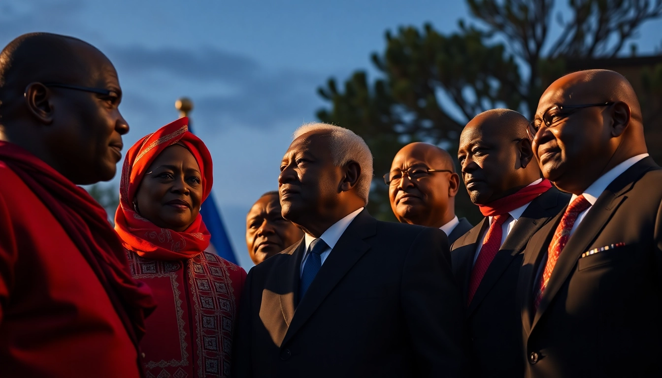 Soutien de l’Afrique à la Russie exemplified by African leaders united with Russian allies during a crucial summit.
