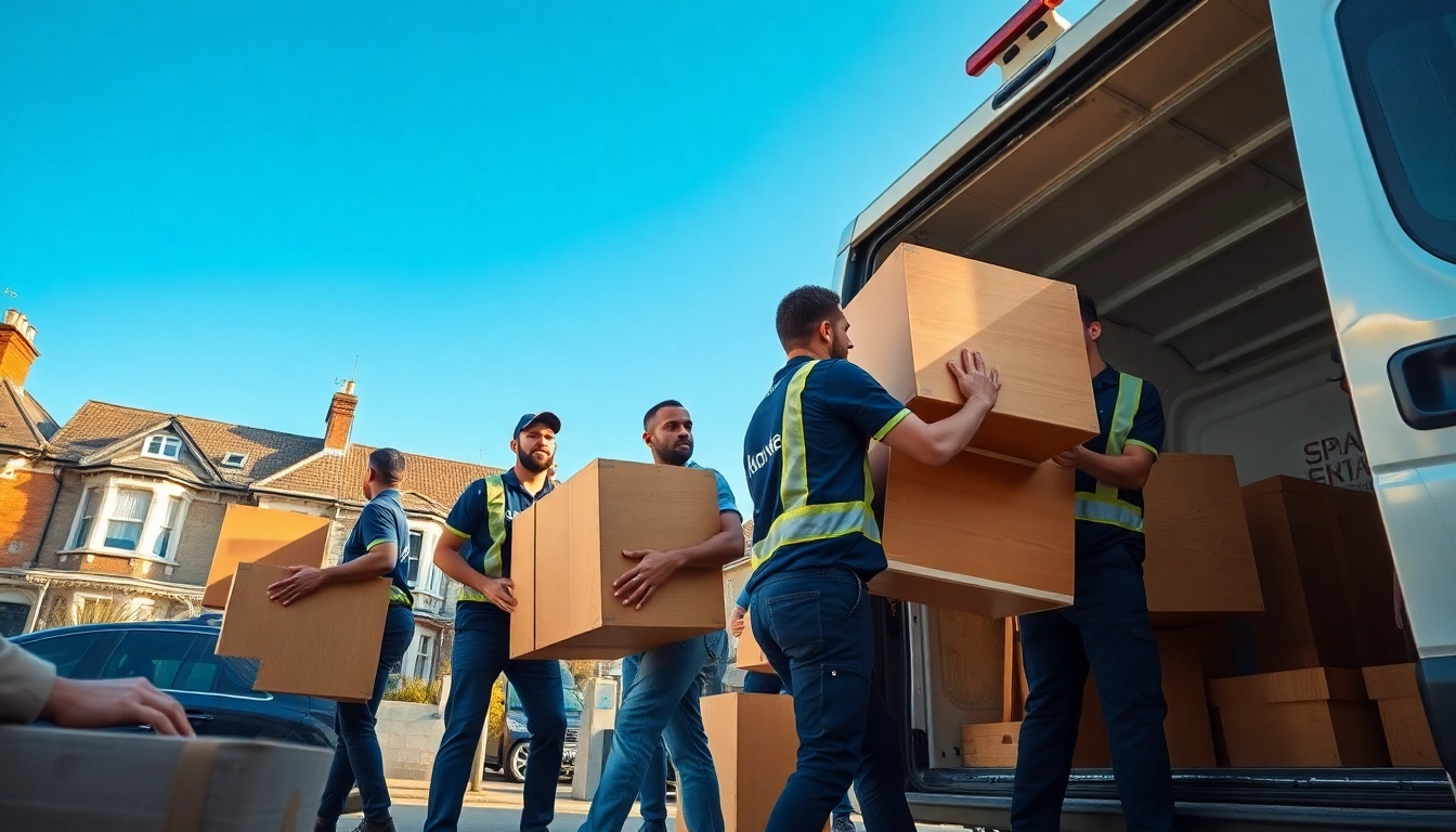 Efficient team of removal companies in East London loading furniture into a van