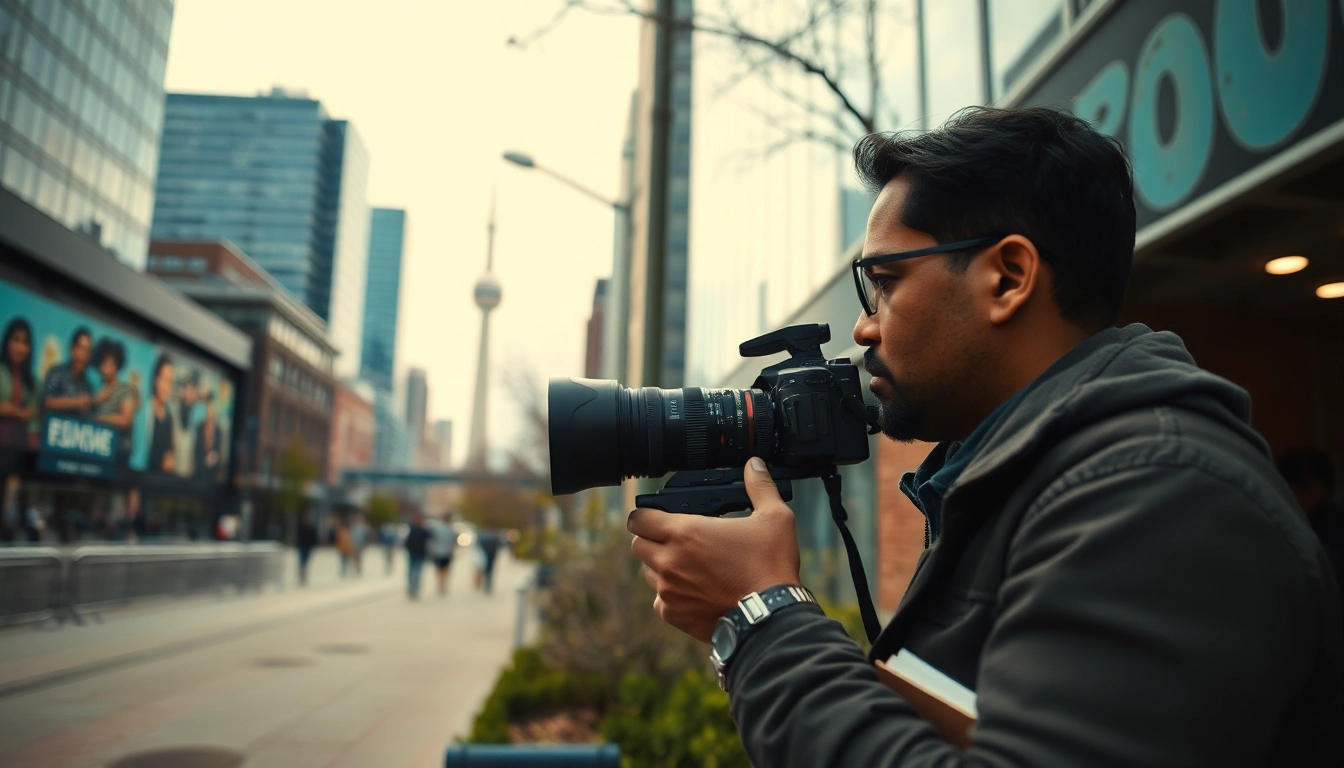 Capturing diverse Stories Documentaries Toronto in an urban environment with a cinematographer.