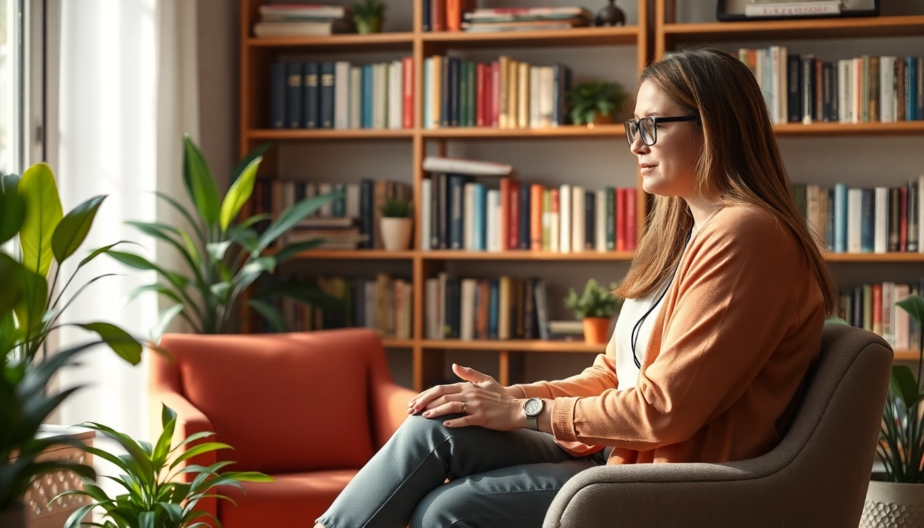 Engaging scene of an attachment theory coach assisting clients in a professional setting.