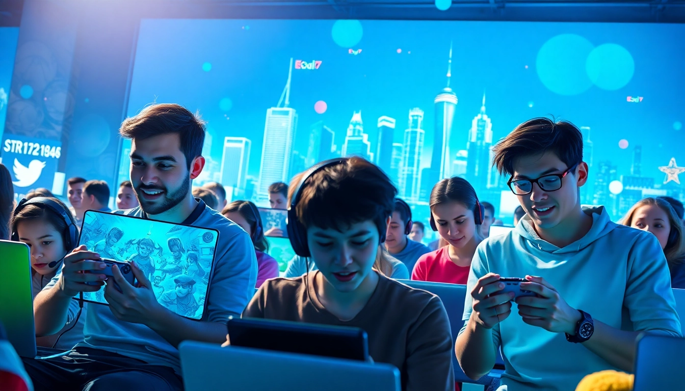 Mengasyikkan game online dengan gamers bersemangat di lingkungan digital yang dinamis.