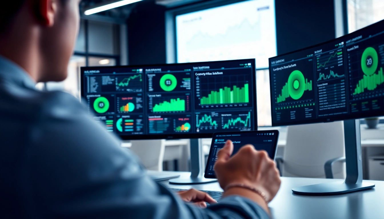 Implementing ai for competitor analysis with advanced tools in a modern workspace.