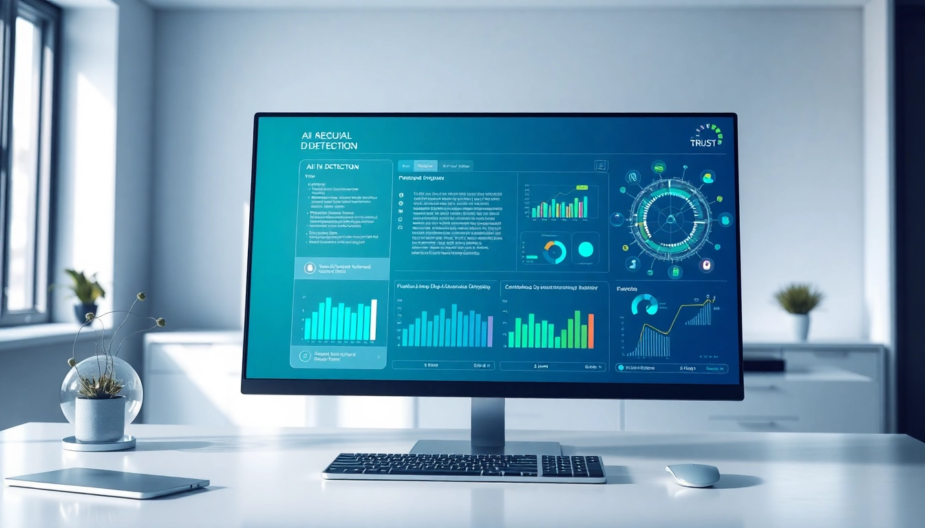 Engaging interface of an ai detector on a modern desktop showcasing advanced analysis features.